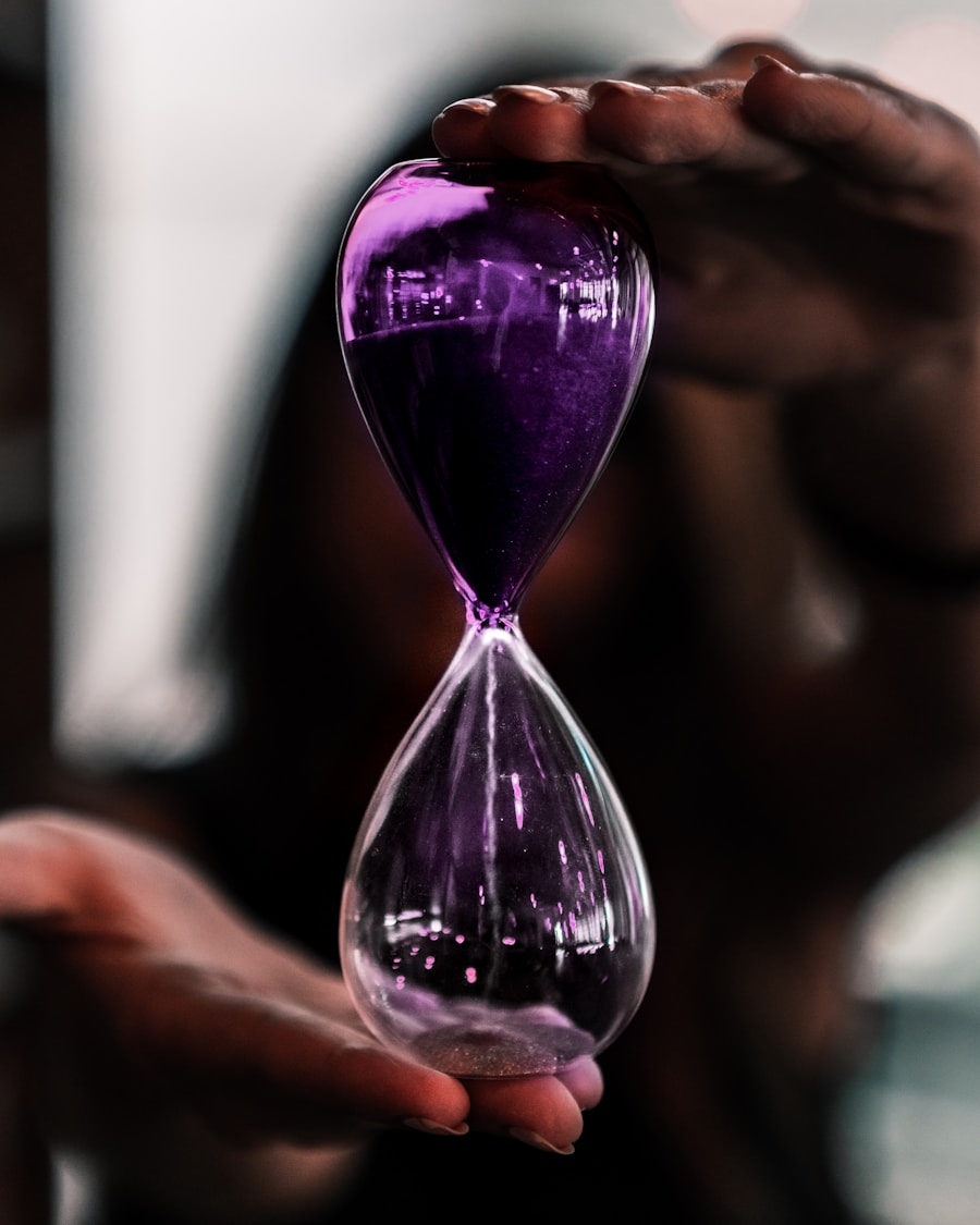 An hourglass with sand falling through it
